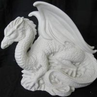 kimple 2715,2716 dragon on crystals (SP 142,143) 8"H bisqueware