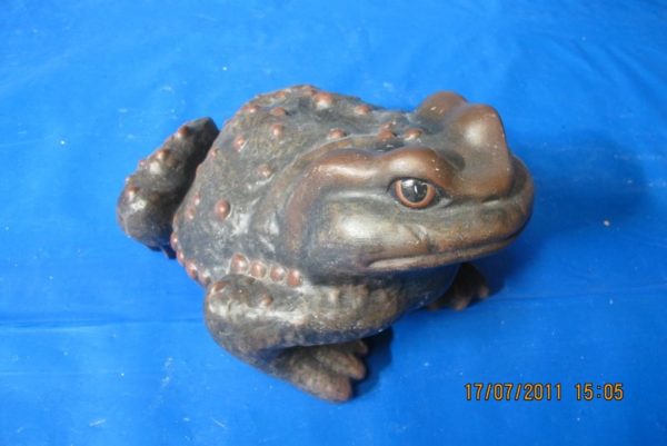 large toad   bisqueware