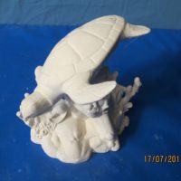 doc holiday 1452/1462 sea turtle on base (FR 16& 17)  bisqueware