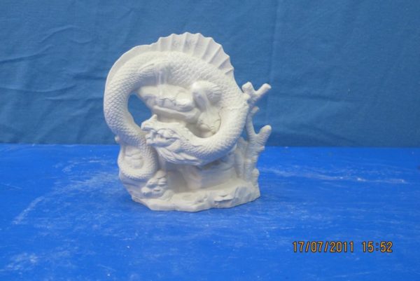 doc holiday 1700 sml summer dragon (SP 135)  7"H  bisqueware