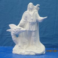 doc holiday 1579 spring wizard w/dragon (SP212)  10"H  bisqueware