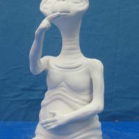 ET phone home finger up (G12)  bisqueware