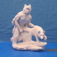 kimple 2641/2640 brave wolf (INC 131)   9"H  bisqueware