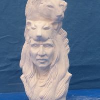 kimple 2205 couger spirit (INC125)  11"H  bisqueware