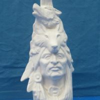 kimple 2159 wolf spirit (INC129)  11"H  bisqueware