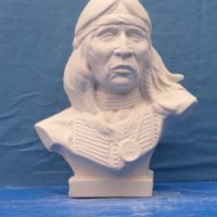 kimple 614 male indian bust  11.1/2"H  bisqueware