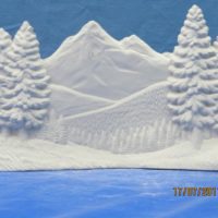 doc holiday 1218 mountain background  12"L  bisqueware