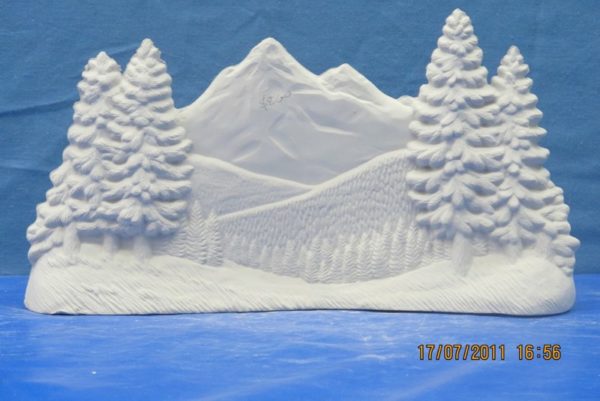 doc holiday 1218 mountain background  12"L  bisqueware
