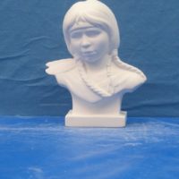 kimple 1348 indian girl bust  8.5"H  bisqueware