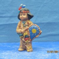 kimple 2710 march indian calendar kid  5"H  bisqueware