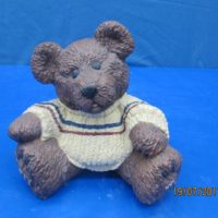 gare 3146 patch pal bear w/sweater   8"H  bisqueware