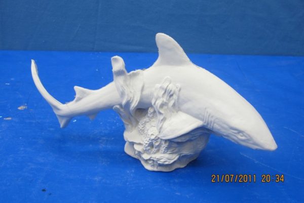 ceramichrome 2630  shark (FIS 38)  6.25"H,11.75"W  bisqueware