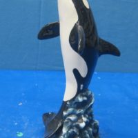 doc holiday 1449 single killer whale (FIS 10) 12"H bisqueware
