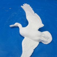 atlantic 126 med mallard wall duck wing up (DB 363) 11.75"L bisqueware
