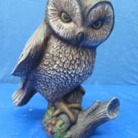 gare L-557 Lge owl on perch (DB 266) bisqueware