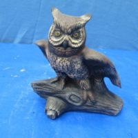 med horned owl bisqueware