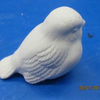 byron 1049 sparrows head down (DB 191)  bisqueware