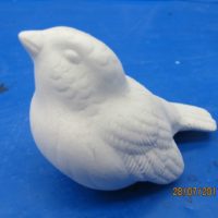 byron 1049 sparrows head up (DB 191)  bisqueware