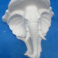 scioto 2978: elephant  wall shelf (EP 19)  11"D  bisqueware