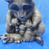 clay magic 1180/1181 mother raccoon w/babies (RA 6,7) bisqueware