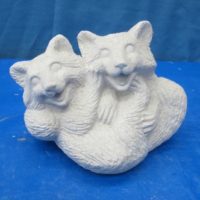 duncan 1071 twin raccoons (RA 12) bisqueware