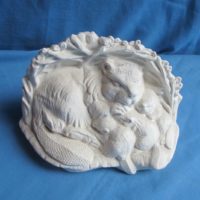 ceramichrome 968  beaver w/babies (KOB 4)  bisqueware