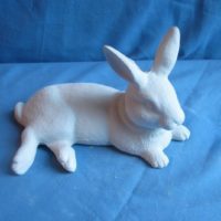 scioto 2485:. nursing rabbit (RB 19)  bisqueware