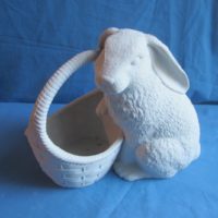 scioto 2627ABC rabbit w/basket (RB 38) 10"H bisqueware