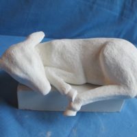 img 1431 lge sill sitter deer  bisqueware