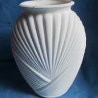 VASE 1598 medium deco vase   25cmH,18.5cmW  bisqueware