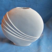 VASE 46 duncan 66D large pillow lined vase  bisqueware