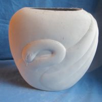 VASE 130 ocean state 636 swan pillar vase bisqueware