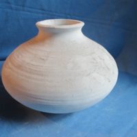VASE 5 yozie 339 fatso vase   15cmH,21cmW  bisqueware