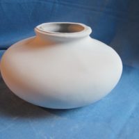 VASE 170 flat squat vase  bisqueware
