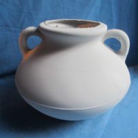 VASE 307 van pacific 732 pablo pot w/handles footed 18cmH,24cmW bisqueware