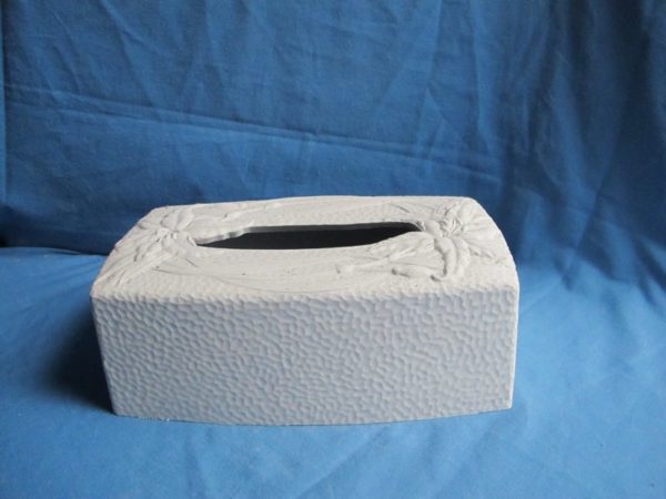 duncan 1854 lily tissue box cover (BATH 72)  10.5/8"L  bisqueware