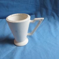 Joy art deco cup (long handles)  bisqueware