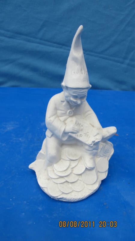 doc holiday 1440 counter treasure gnome (GNOM 1)  6.1/2"H  bisqueware