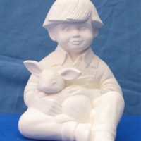 donas 1169 country boy w/bunny (FIG 273) bisqueware