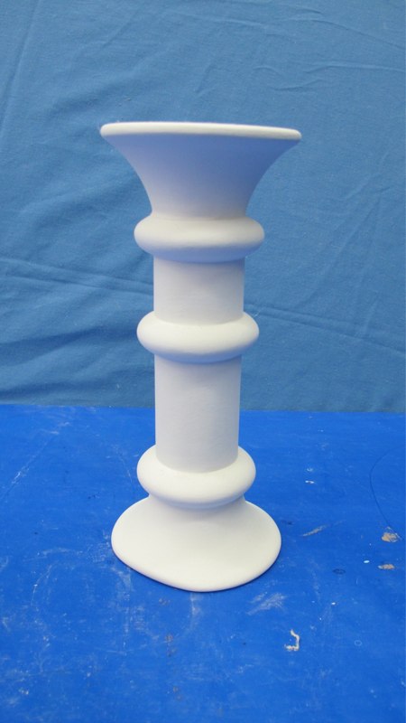 van pacific MVPO350 chunky turned candlestick   bisqueware