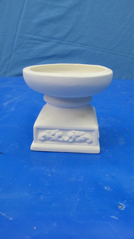 duncan 247A country candle block holder square base  bisqueware