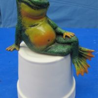 nowells 2978 attitude frog sill sitter   bisqueware
