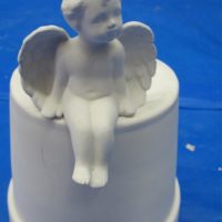 scioto 1872 3" cherub shelf sitter bisqueware