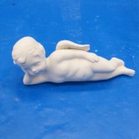 scioto 1785 4" cherub lying on side bisqueware