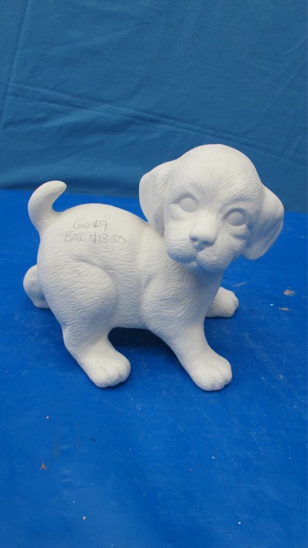 scioto 1162 standing beagle puppy (DG 111)  6"H  bisqueware