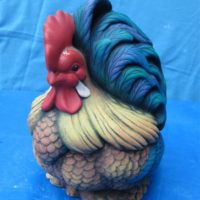 atlantic  374 huff rooster canister  10.75"H  bisqueware