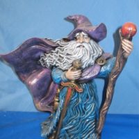 gare 2621  large wizard with stick (SP 68)  15"H  bisqueware