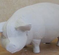 gare 460 medium standing pig smooth (PIG 30)  11"L  bisqueware