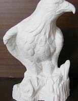 Ceramichrome 2568 eagle on perch (DB 233) 10.75"H,6.5"W Low fire bisque